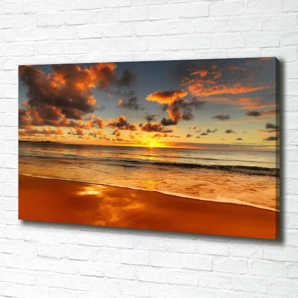 Schilderij op canvas Zonsondergangstrand