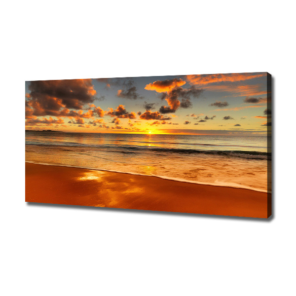 Schilderij op canvas Zonsondergangstrand