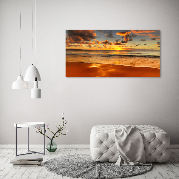 Schilderij op canvas Zonsondergangstrand