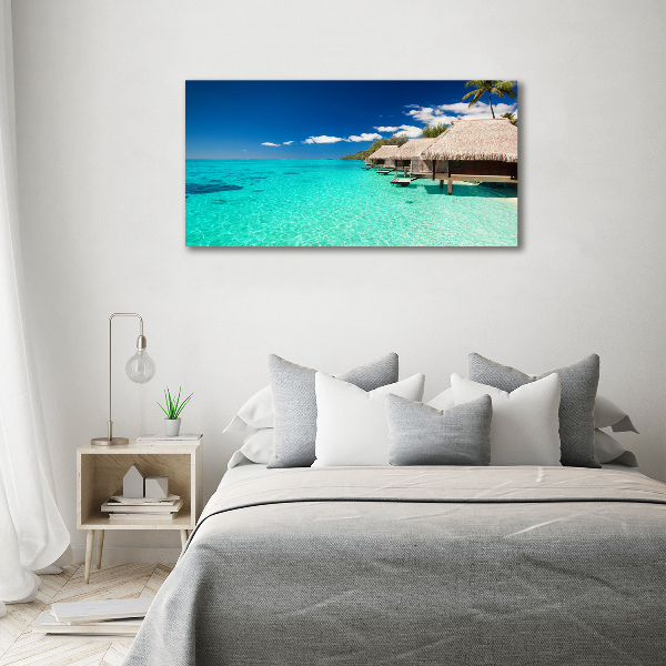 Foto canvas Bungalows boven het water