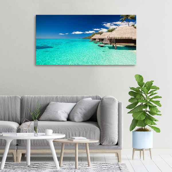 Foto canvas Bungalows boven het water