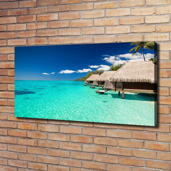 Foto canvas Bungalows boven het water