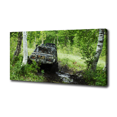 Canvas foto Jeep in het bos