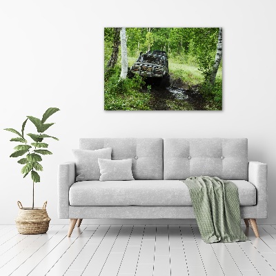 Canvas foto Jeep in het bos