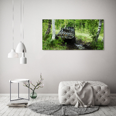 Canvas foto Jeep in het bos