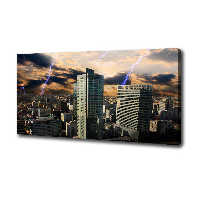 Foto canvas Storm boven Warschau