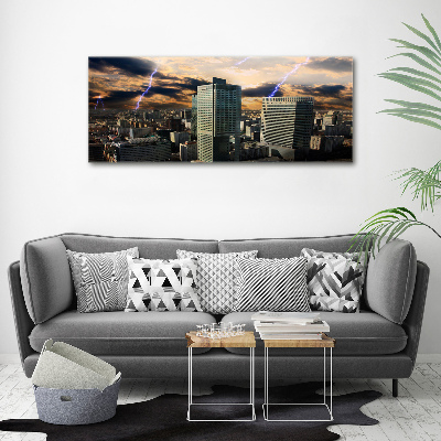 Foto canvas Storm boven Warschau