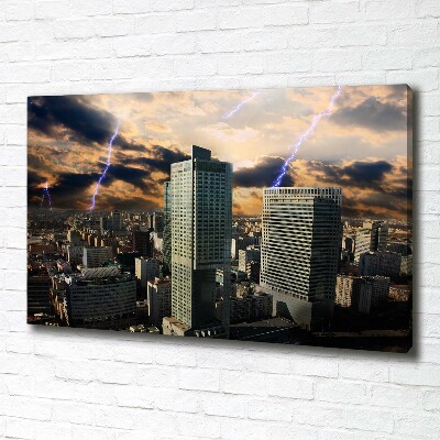 Foto canvas Storm boven Warschau