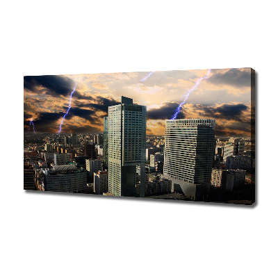 Foto canvas Storm boven Warschau