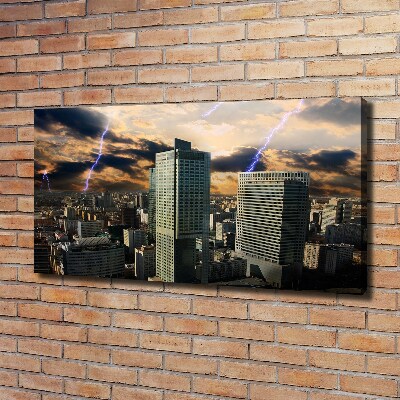 Foto canvas Storm boven Warschau
