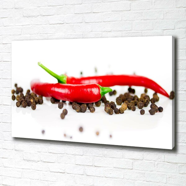 Foto op canvas Chili en peper
