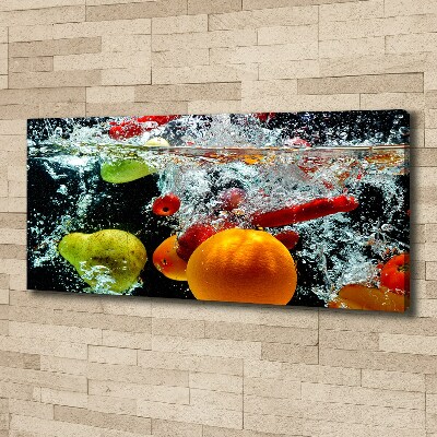 Schilderij op canvas Fruit onder water