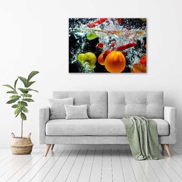 Schilderij op canvas Fruit onder water