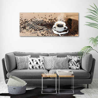 Canvas foto Koffie en koffiebonen