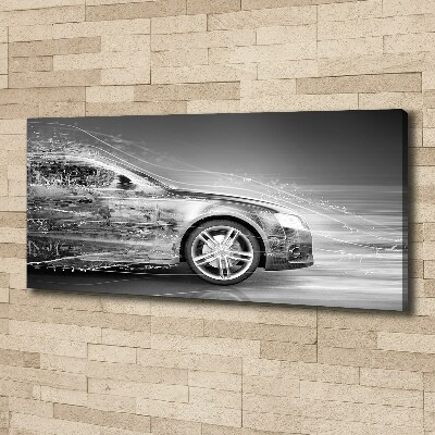 Canvas foto Een auto die te hard rijdt