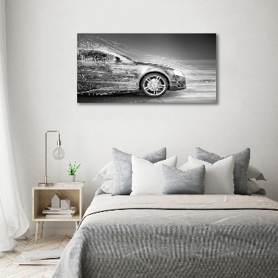 Canvas foto Een auto die te hard rijdt