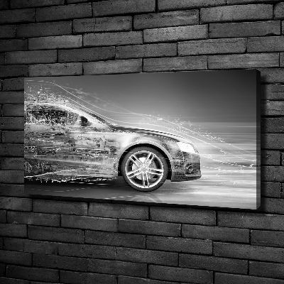 Canvas foto Een auto die te hard rijdt