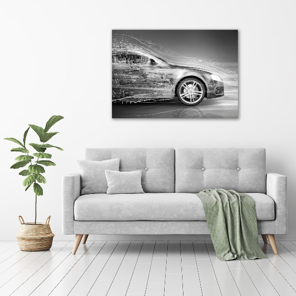 Canvas foto Een auto die te hard rijdt