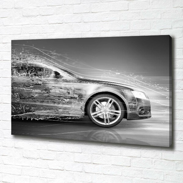 Canvas foto Een auto die te hard rijdt