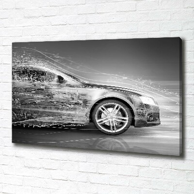 Canvas foto Een auto die te hard rijdt