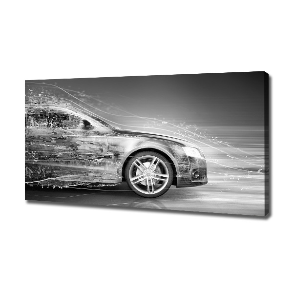 Canvas foto Een auto die te hard rijdt