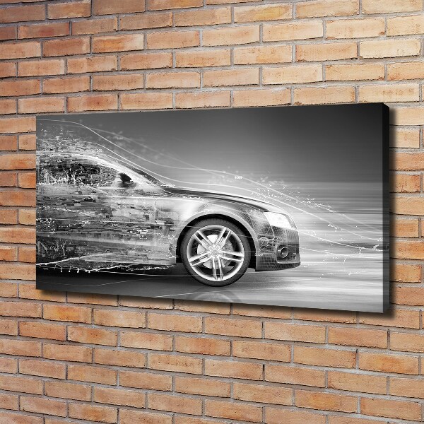Canvas foto Een auto die te hard rijdt