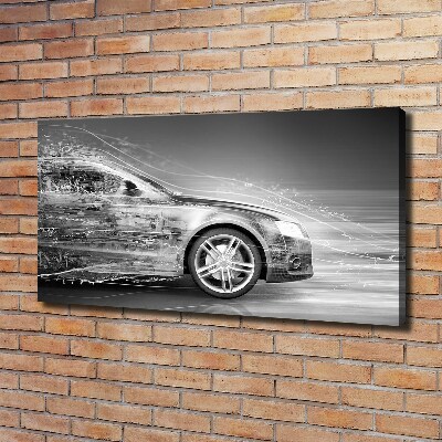 Canvas foto Een auto die te hard rijdt