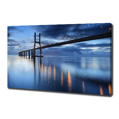 Canvas foto Verlichte brug
