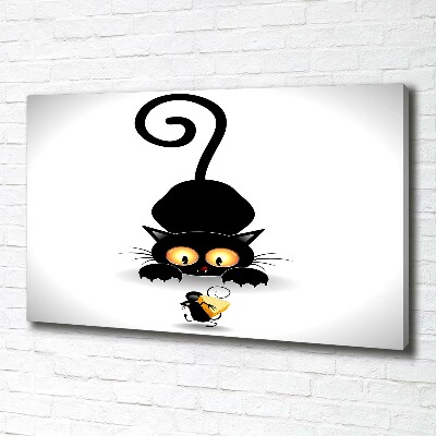 Schilderij op canvas Kat en muis