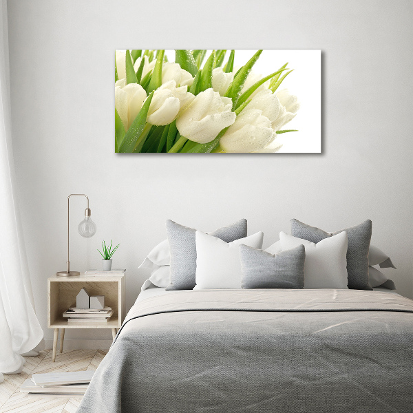 Foto canvas Witte tulpen