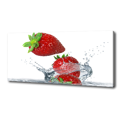 Foto canvas Aardbeien en water