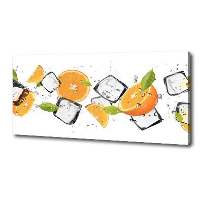 Foto op canvas Sinaasappels met ijs