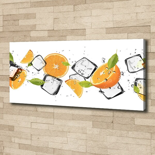 Foto op canvas Sinaasappels met ijs