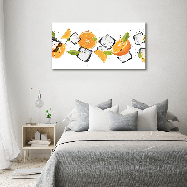 Foto op canvas Sinaasappels met ijs