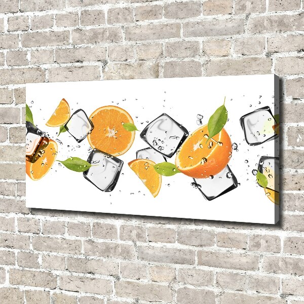 Foto op canvas Sinaasappels met ijs