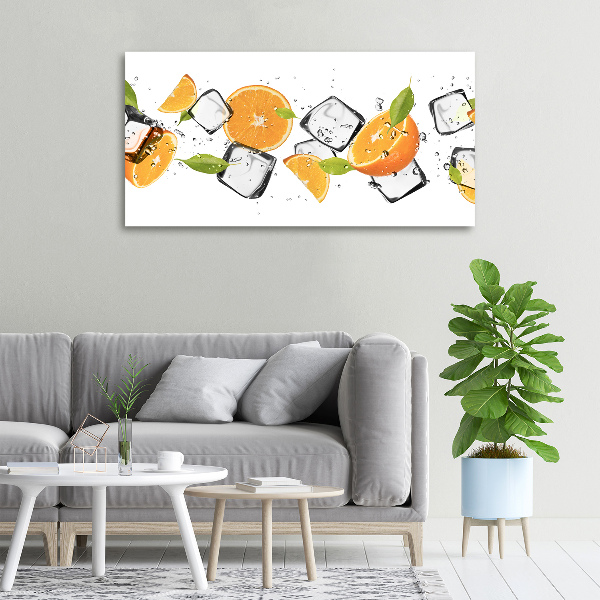 Foto op canvas Sinaasappels met ijs