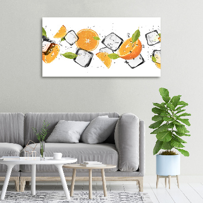 Foto op canvas Sinaasappels met ijs