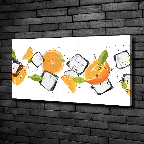 Foto op canvas Sinaasappels met ijs