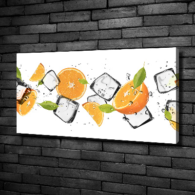 Foto op canvas Sinaasappels met ijs