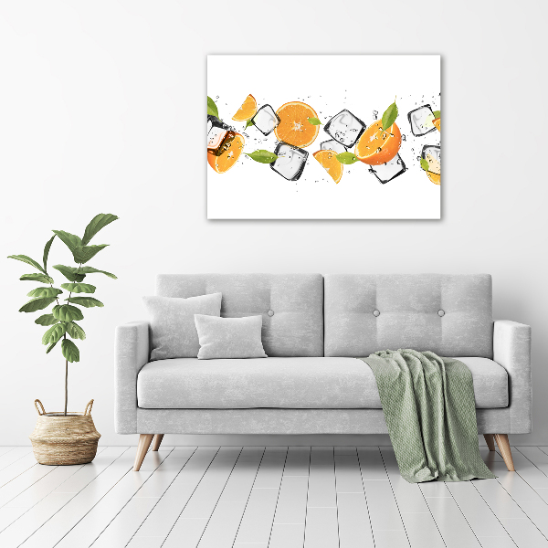 Foto op canvas Sinaasappels met ijs