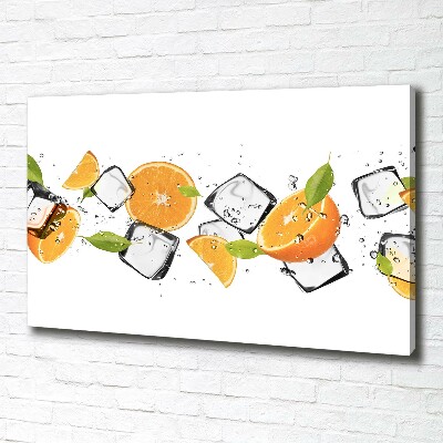 Foto op canvas Sinaasappels met ijs