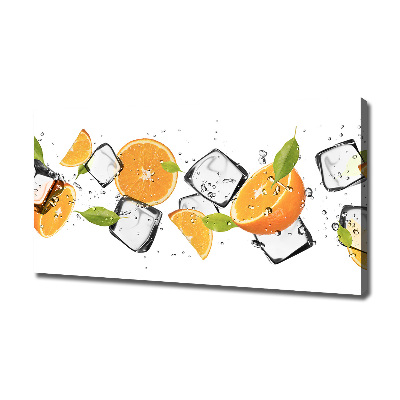 Foto op canvas Sinaasappels met ijs