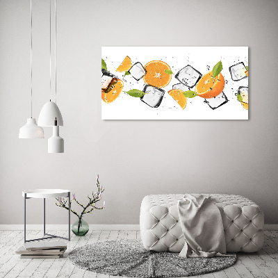 Foto op canvas Sinaasappels met ijs