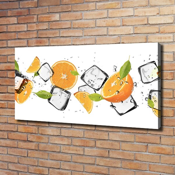 Foto op canvas Sinaasappels met ijs
