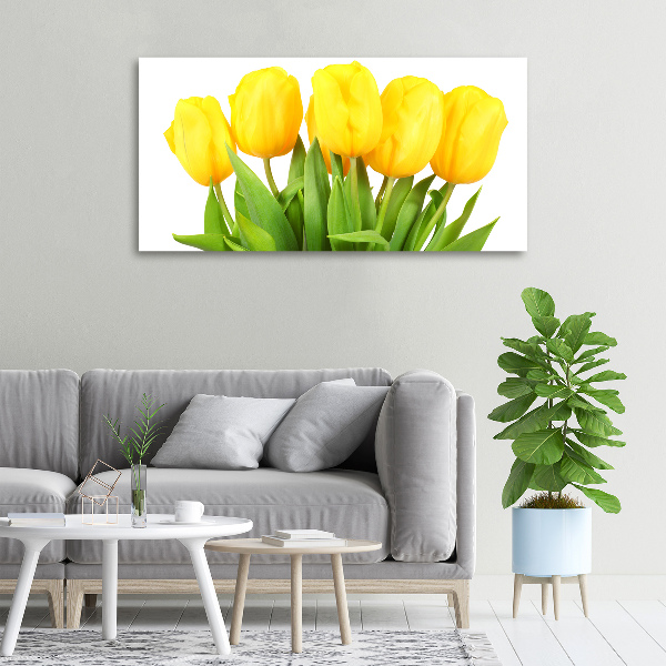 Canvas foto Gele tulpen