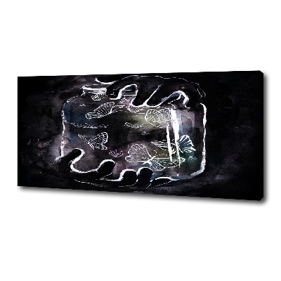 Foto canvas Vlinders in een pot