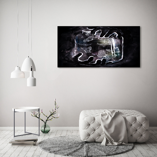 Foto canvas Vlinders in een pot