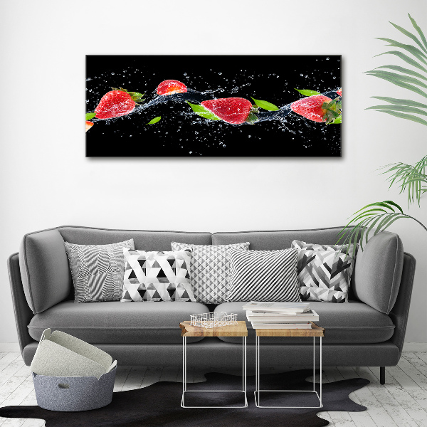 Foto op canvas Aardbeien en water