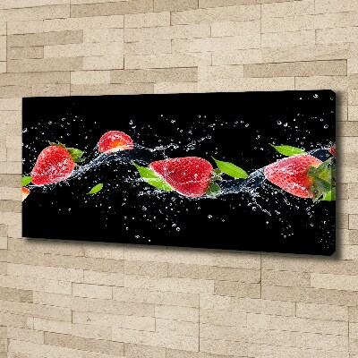 Foto op canvas Aardbeien en water