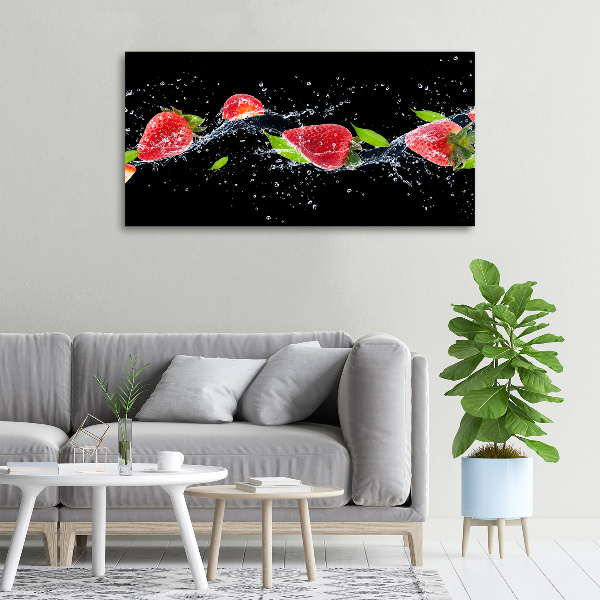 Foto op canvas Aardbeien en water